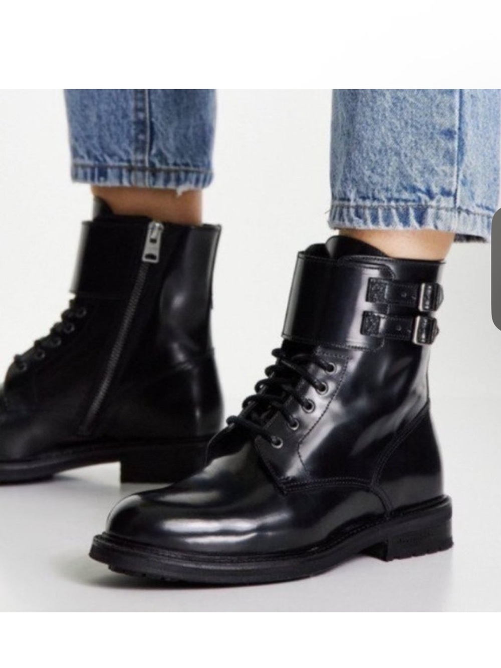 All Saints Brigade Leather Combat Boots 38